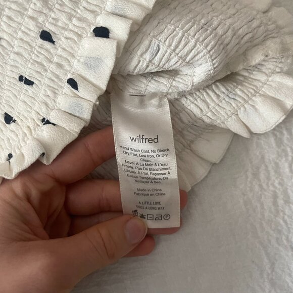 ✨ Polka Dot Smocked Blouse by Wilfred | Aritzia - Picture 6 of 6